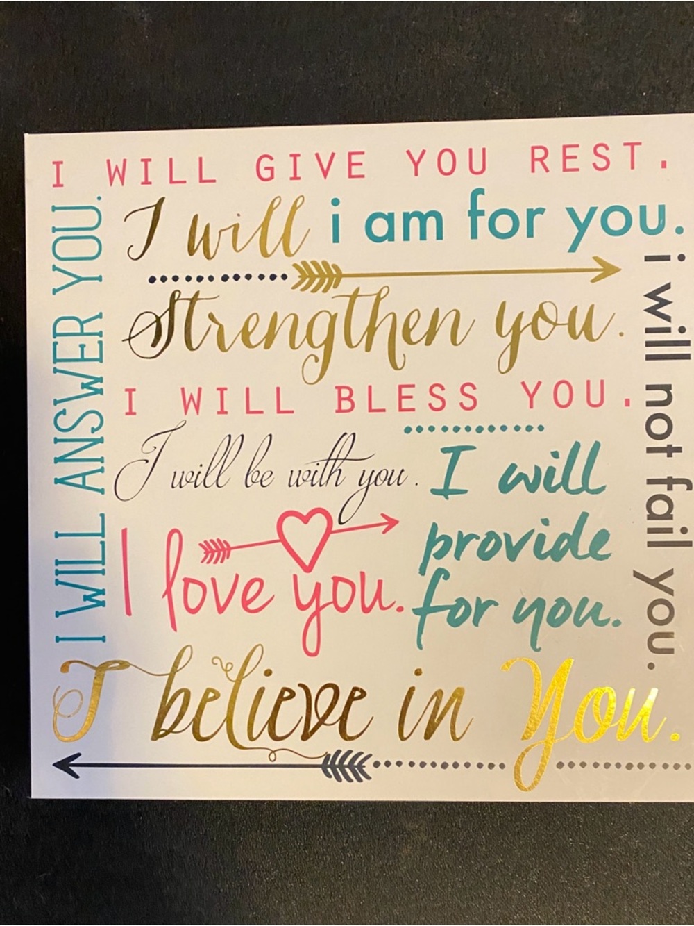 Inspirational Script Wall Art - Multicolor